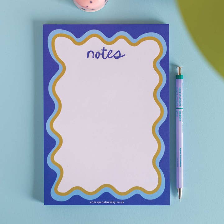 Good Tuesday (Once Upon a Tuesday) - Wholesale Notepad - Blue Wavy A5 Notepad0