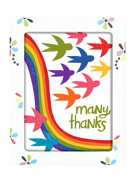 BTX009 RAINBOW BIRDS BOXED THANKS - 8 PK A2 for wholesale by Fun Folks