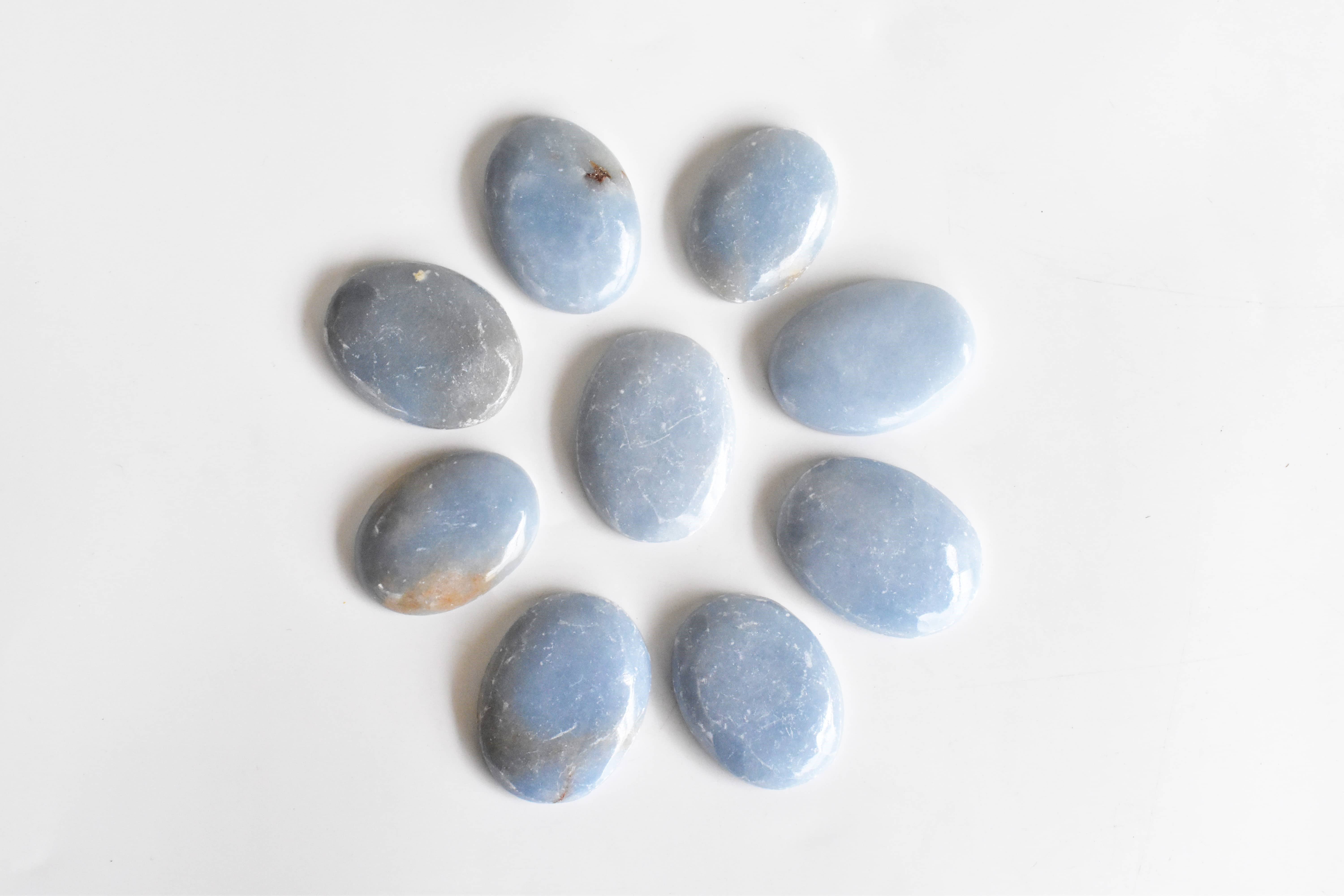 Soothing Crystals - Wholesale Spiritual Stone/Crystal - Lot of 20Pcs Angelite Worry Stones, Crystals of Healing3