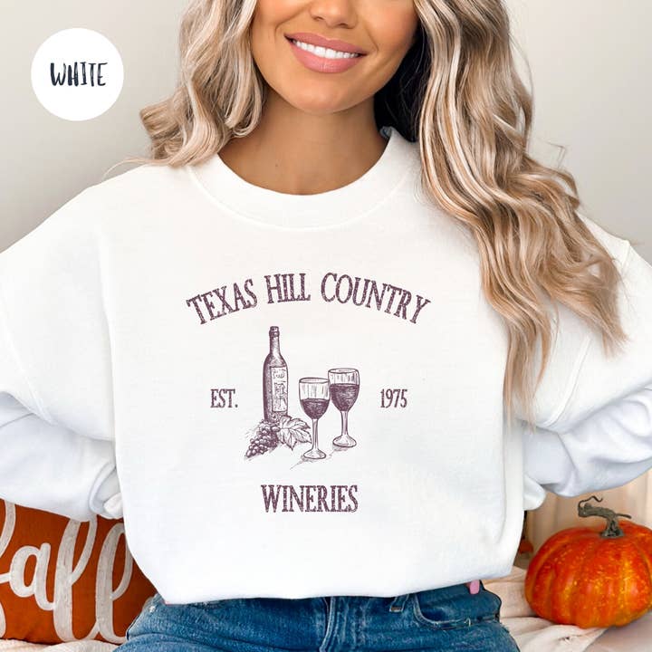 Sweatshirt des vignobles du Texas Hill Country pour la vente par CindyL Boutique