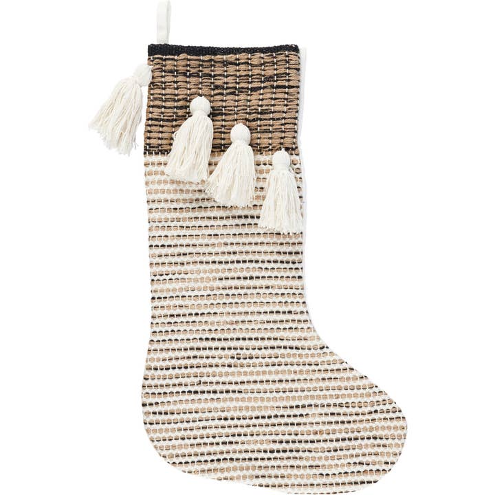 Neutral Tassels Stocking for wholesale by Primitives by Kathy