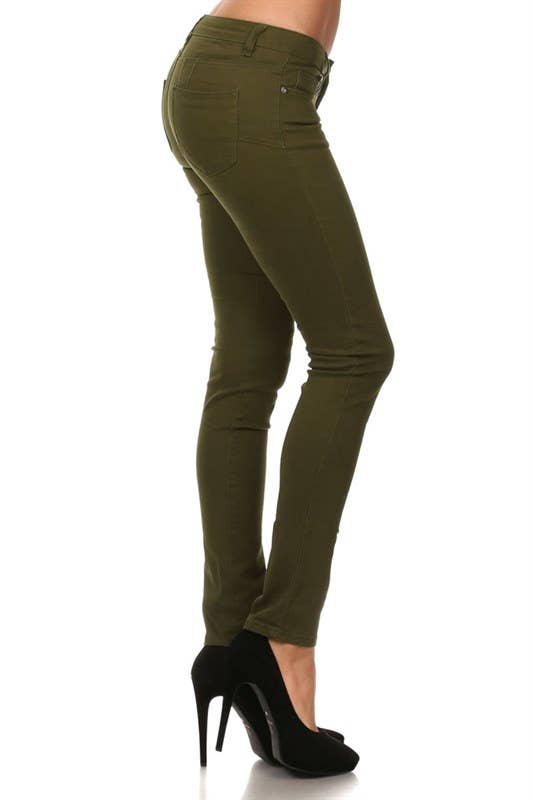 Bagel - Wholesale Jeans - Women's - Solid Mid Rise Skinny jeans Pants8