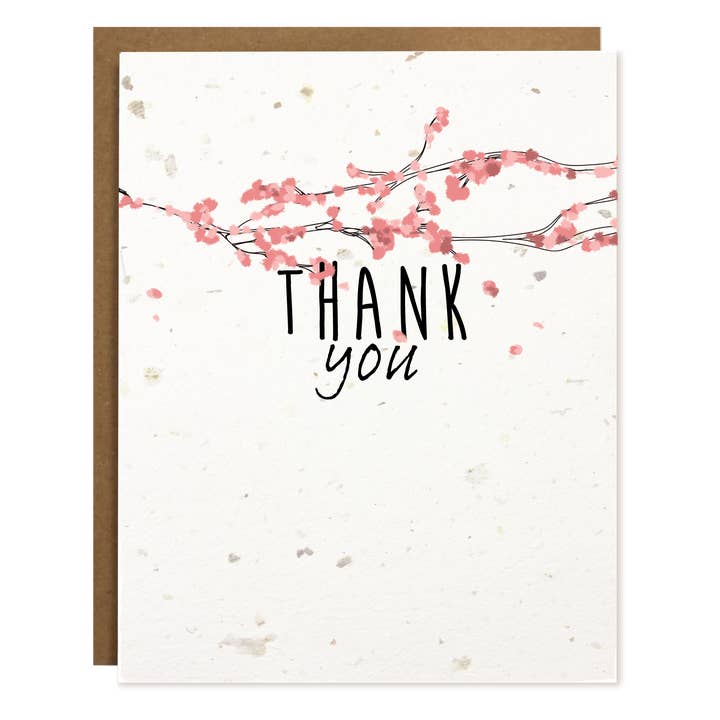 The Card Bureau - Wholesale Thank You Card - TOKA | Thank You Cherry Blossom | Plantable Card