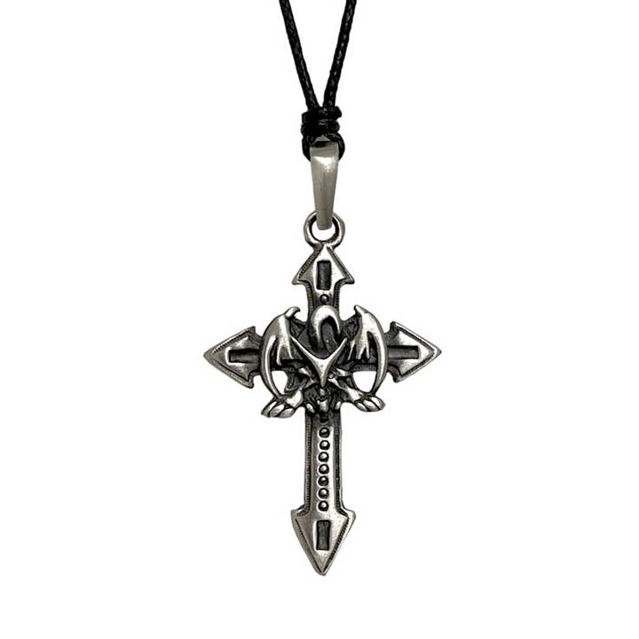 Pewter Cross Necklace 19 - (USA-DDP) for wholesale by Myth & Magik - Silver Jewellery Cavern Wholesale