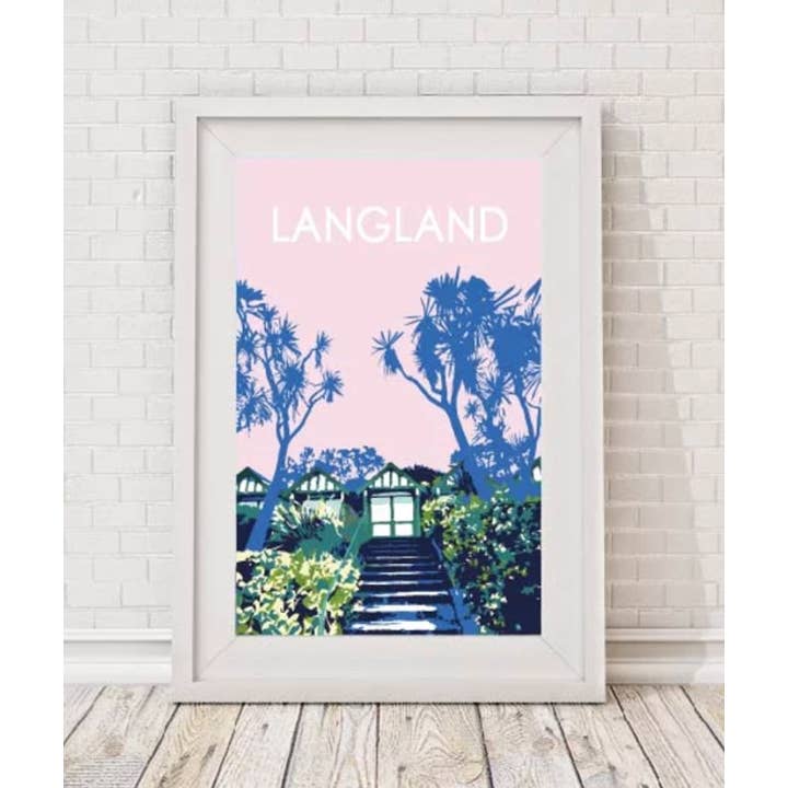 Cabanas de praia de Langland por atacado de Travel Prints Wales