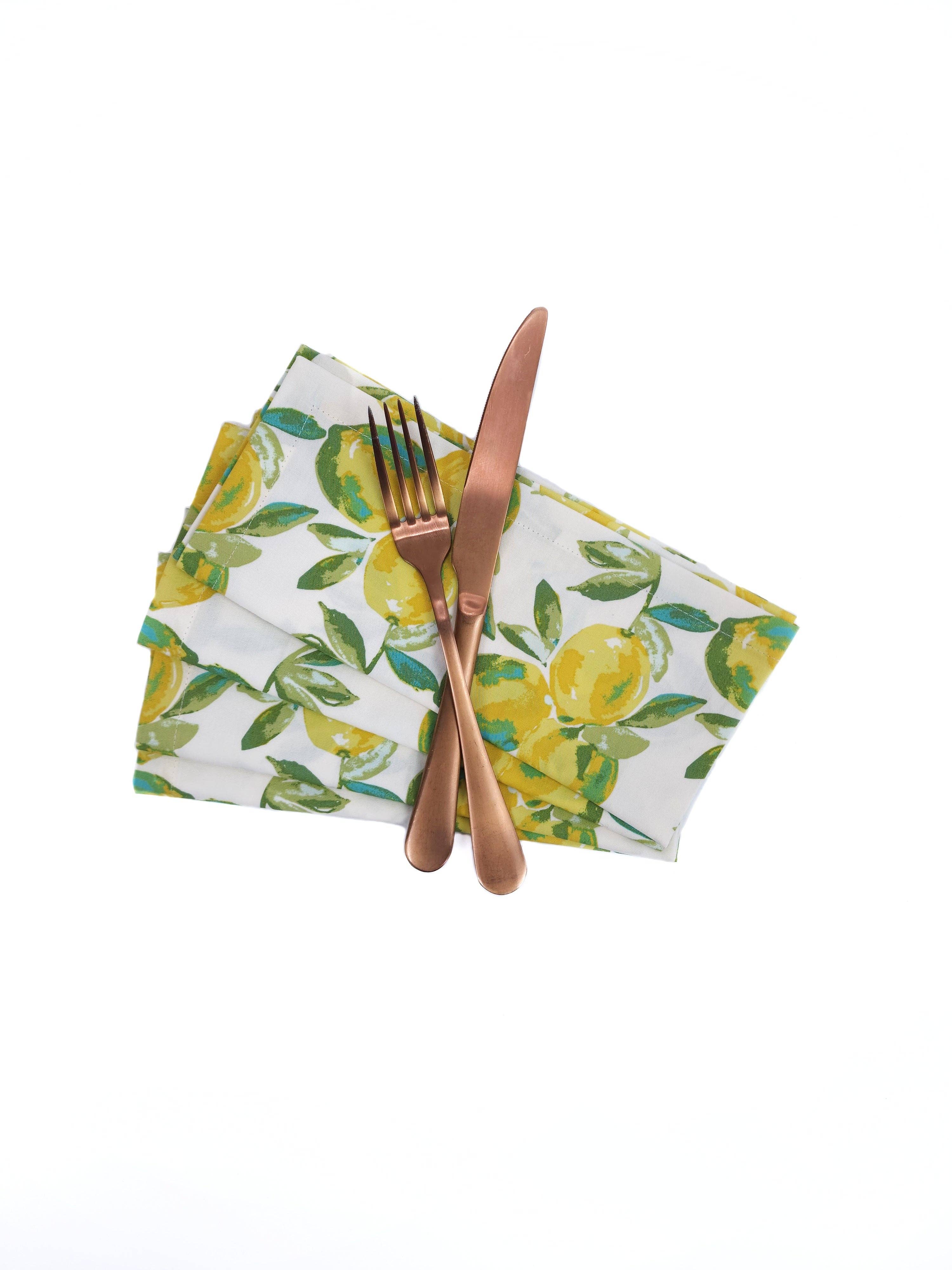 90 West Linen Co. - Wholesale Dinner & Cloth Napkin - Lemon Grove Cloth Napkins, Set of 47