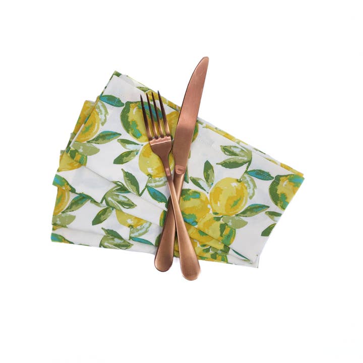 90 West Linen Co. - Wholesale Dinner & Cloth Napkin - Lemon Grove Cloth Napkins, Set of 47
