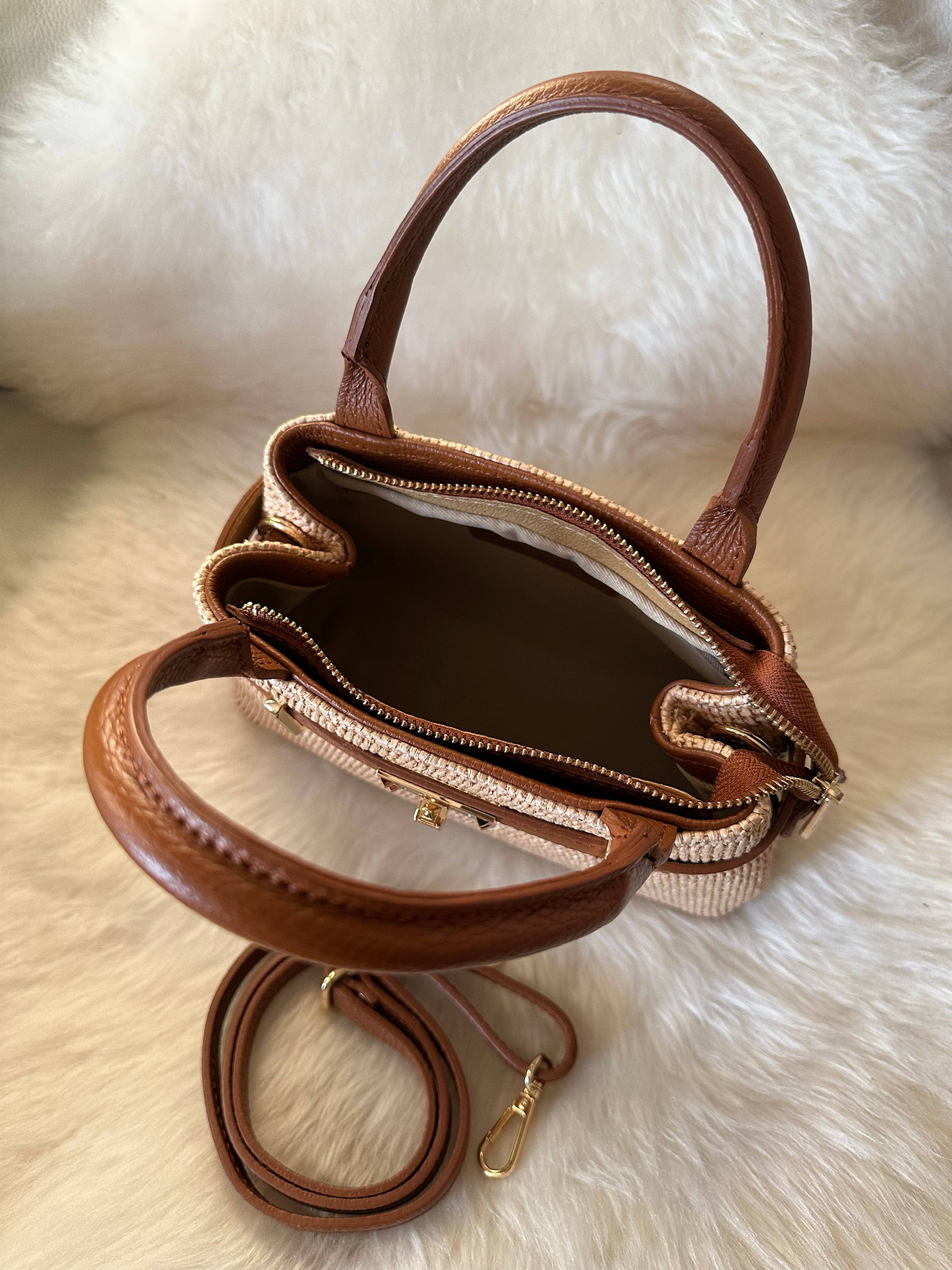 Zhade - Wholesale Top Handle Bag - Women's - BAHAMAS - Genuine leather and raffia8