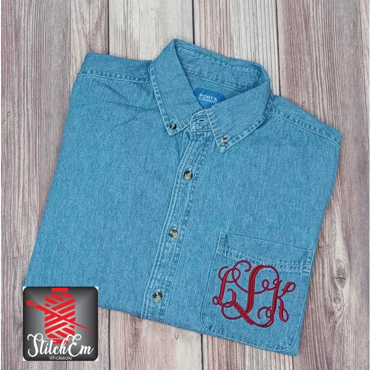 Botão Ganga com Monograma por atacado de Stitch Em Wholesale