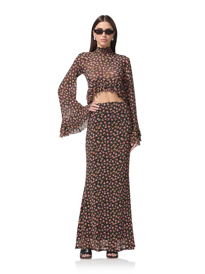 Frühlings-Ditsy Tegan Maxirock - Spring Ditsy für den Großhandel auf Faire