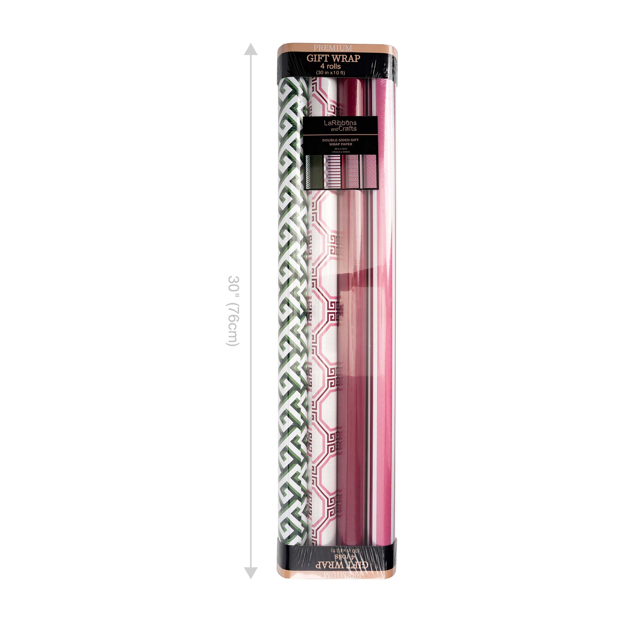 LA Ribbons Wholesale – rolo de papel de embrulho por atacado – Conjunto de Papel de Embrulho 30" x 10' (4 unidades) | Padrão Grego1