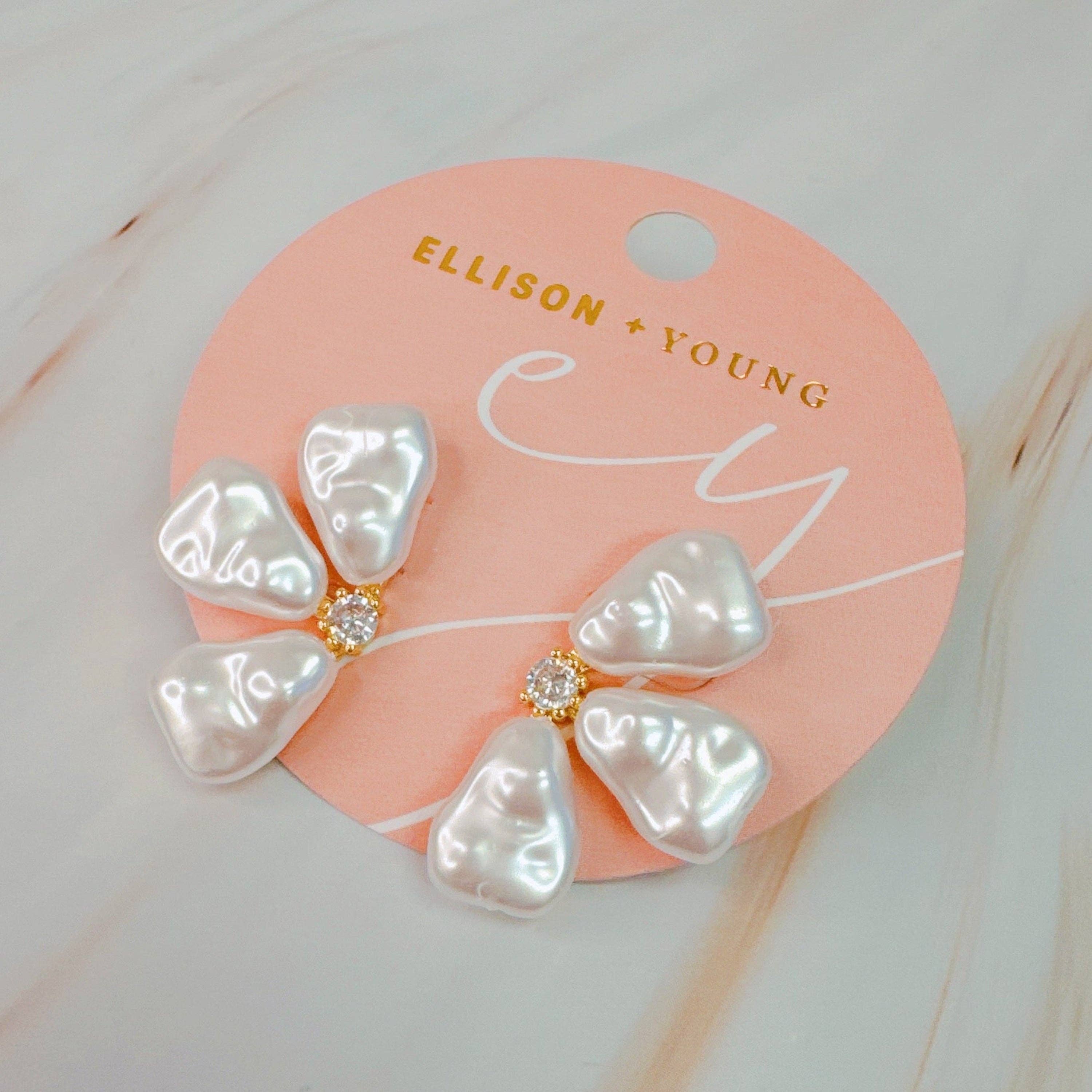 Ellison+Young - Wholesale Stud/Post Earrings - Three Petals Stud Earrings3