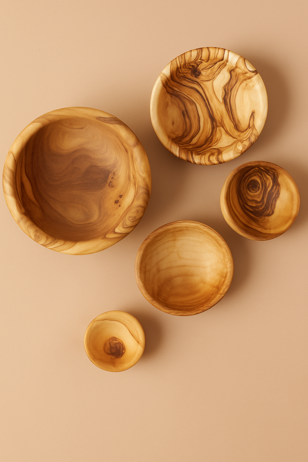 Carré Olive Wood - Wholesale Serve Bowl - Olive Wood Nesting Bowls Set of 51