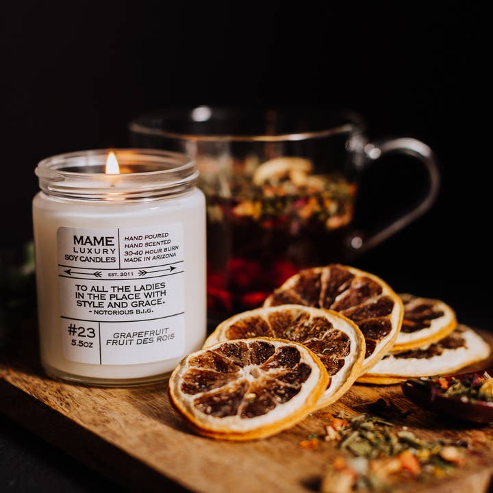 MAME Soy Candles - Wholesale Jar/Filled Candle - #23 - Grapefruit, Fruit Des Rois Candle3