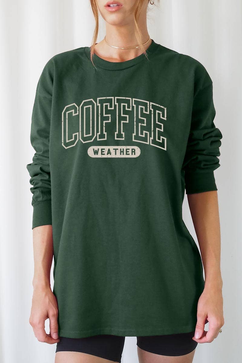 COLORBEAR – wholesale T-shirt (graphic) – women's – Coffee Weather Graphic Plus Long Sleeve Tee8