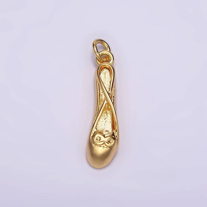 Aim Eternal - Wholesale Individual charm/pendant - 24K Gold Filled Ballet Dance Flat Shoes Charm | AC864