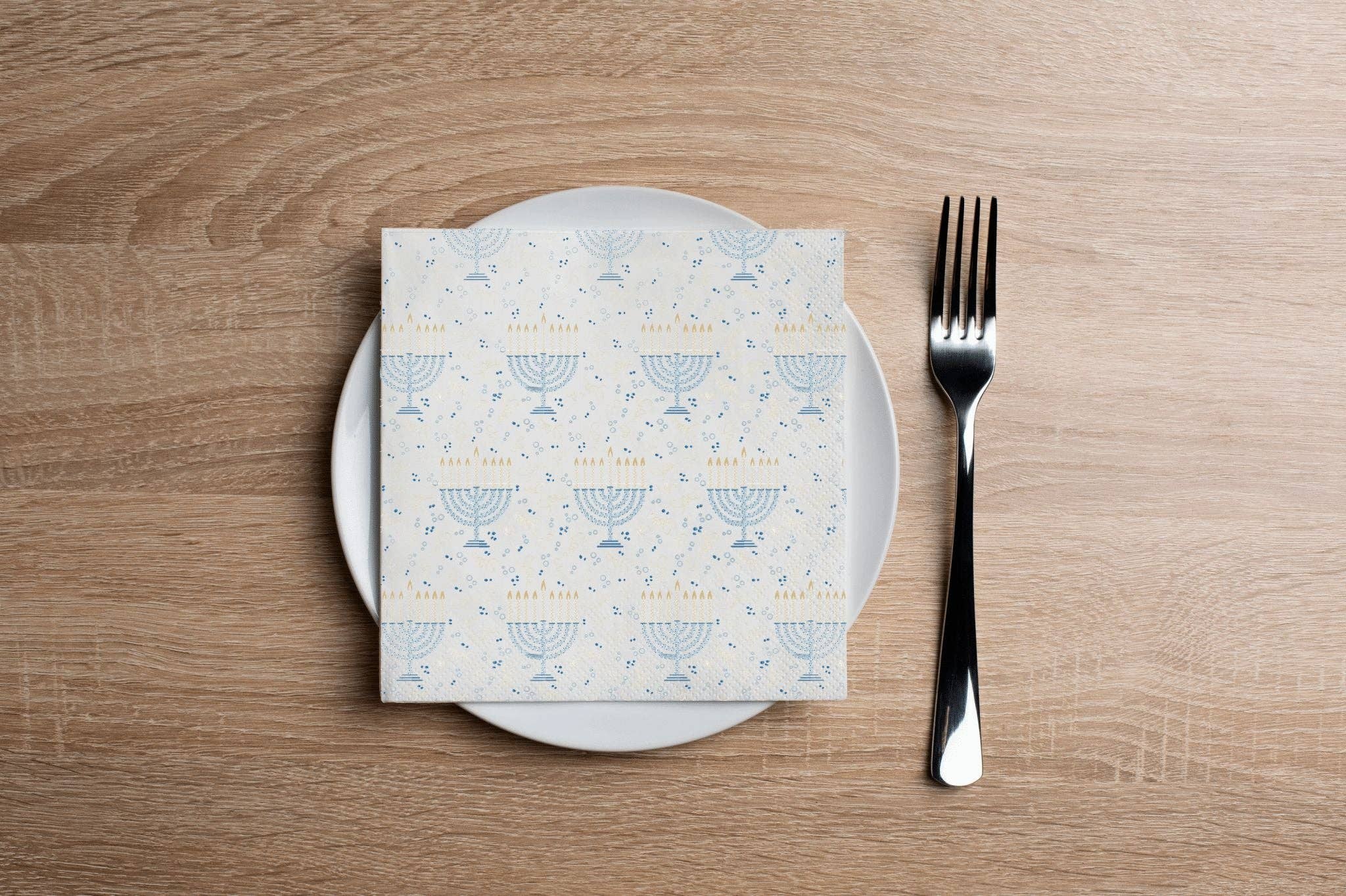 Altoonastore - Wholesale Disposable Napkin - Menorah Confetti Cocktail Napkin– Chanukah / Hanukkah0