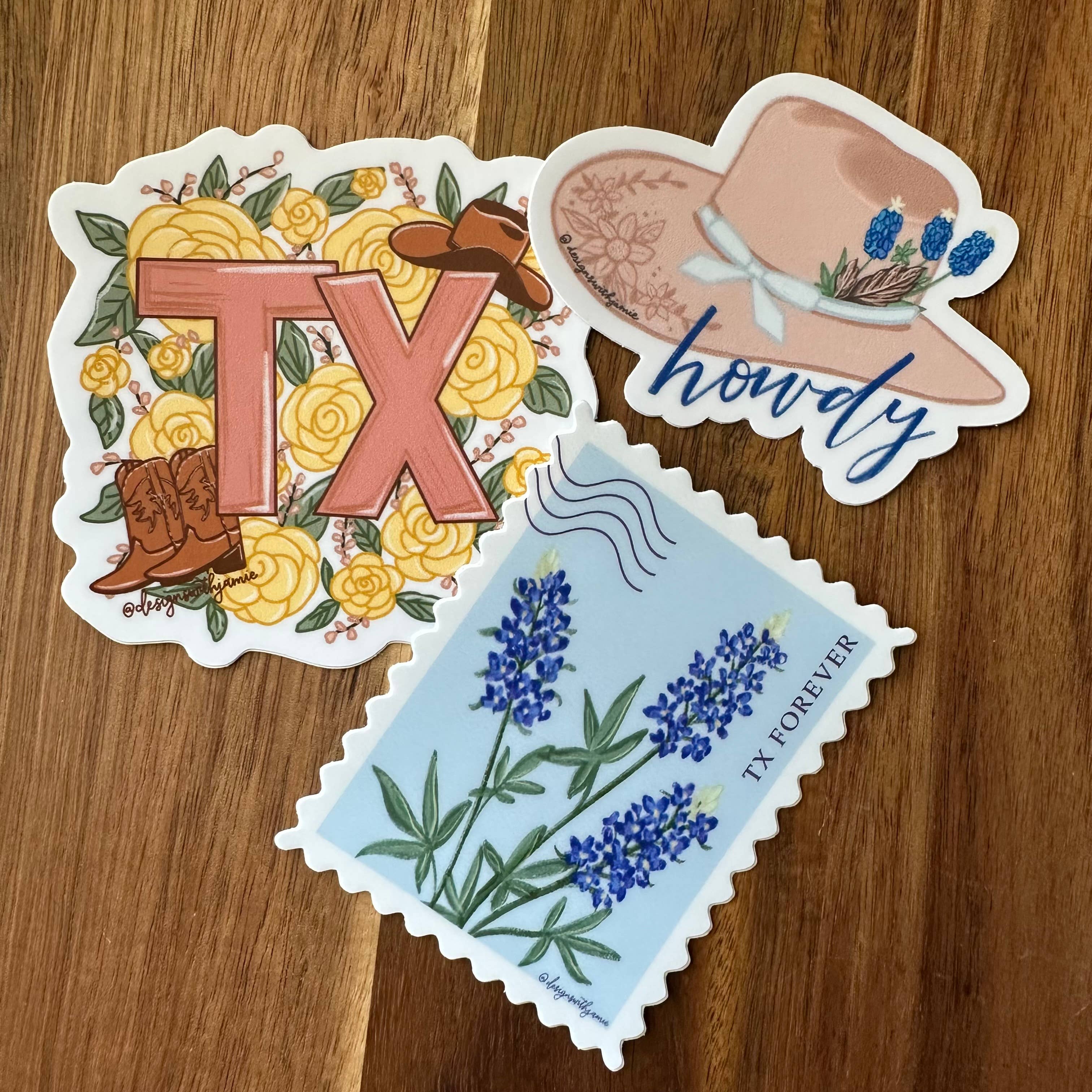 Designs with Jamie – wholesale Klistermärke – Texas gul ros klistermärke3