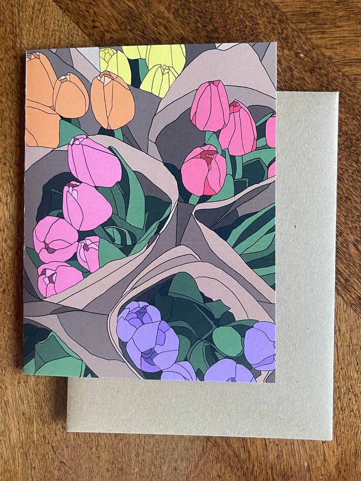 briefkaart - tulp voor wholesale door Prints by Emily Marie