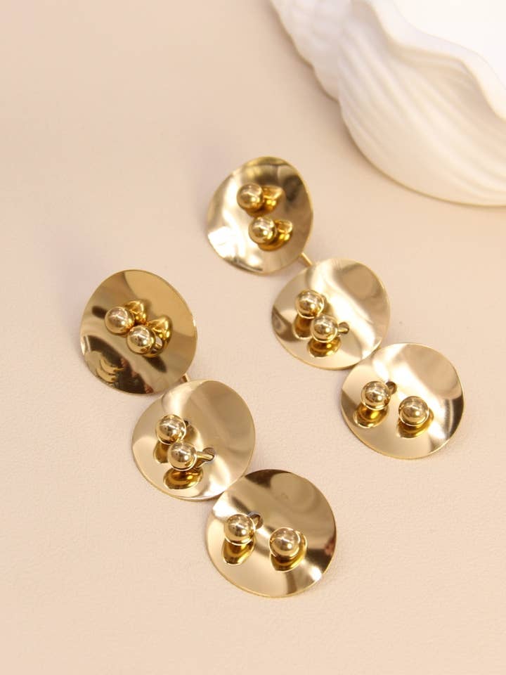 Boucles D'Oreilles En Acier Inoxydable Avec Perles pour la vente par BELLISSIMA BIJOUX