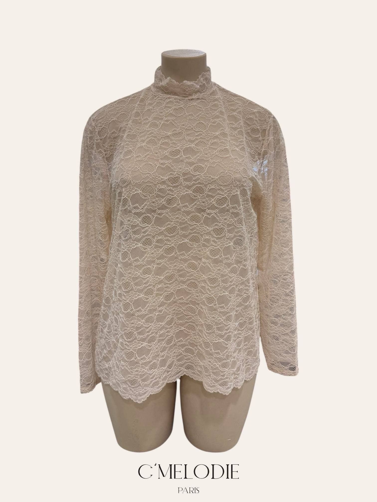 C'MELODIE - Vente Chemisier – femme - Grand Taille - Blouse en dentelle élégante11