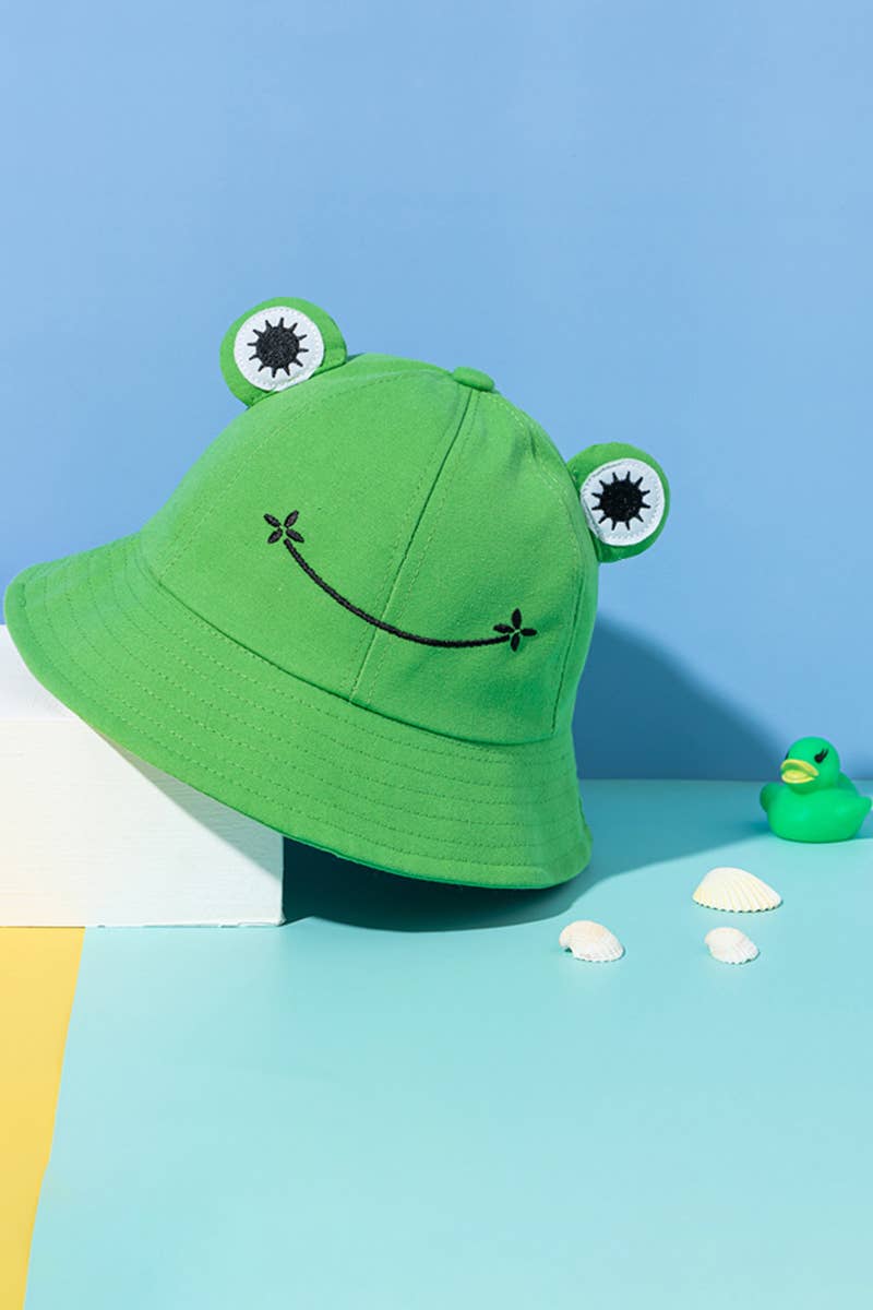 ACCITY - Wholesale Bucket Hat - Women's - CARTOON FROG DESIGN BUCKET HAT_CWAH04690