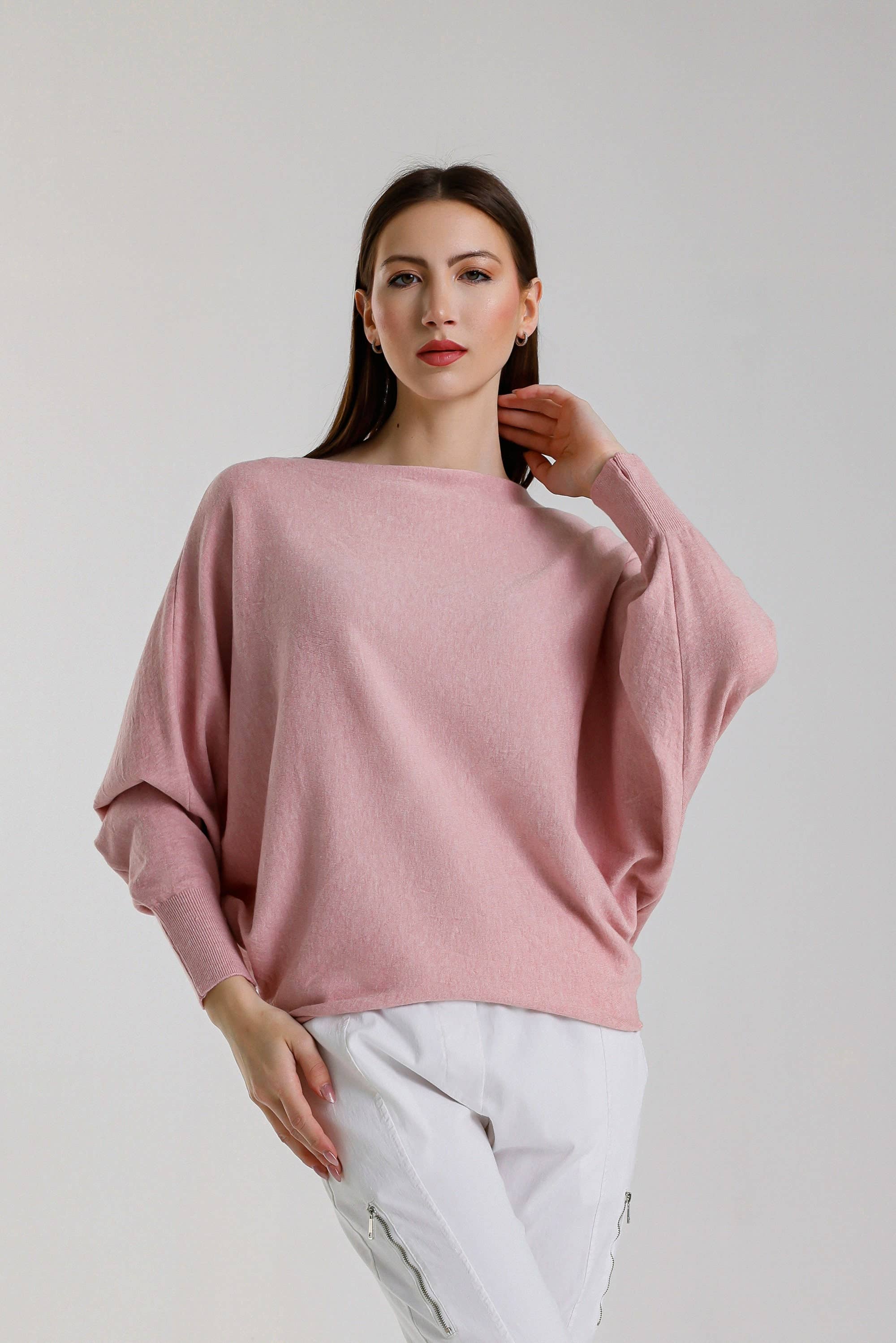 TINA Stephens Italy/Tees By Tina – Engroshandel Pullover - Dame – Mylah seriøst blød batwing sweater (BLS413)20