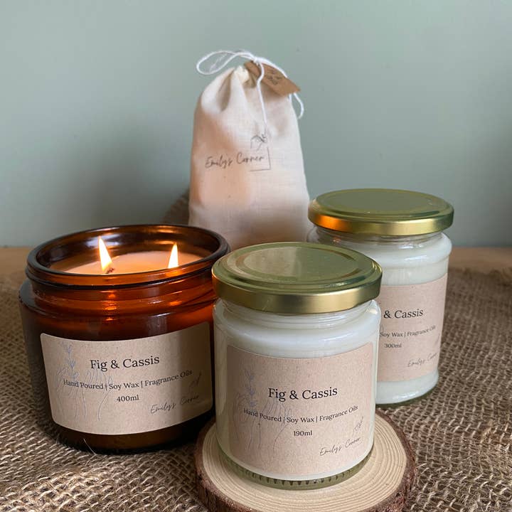 Fig & Cassis natuurlijke sojawaskaars voor wholesale door Emily’s Corner