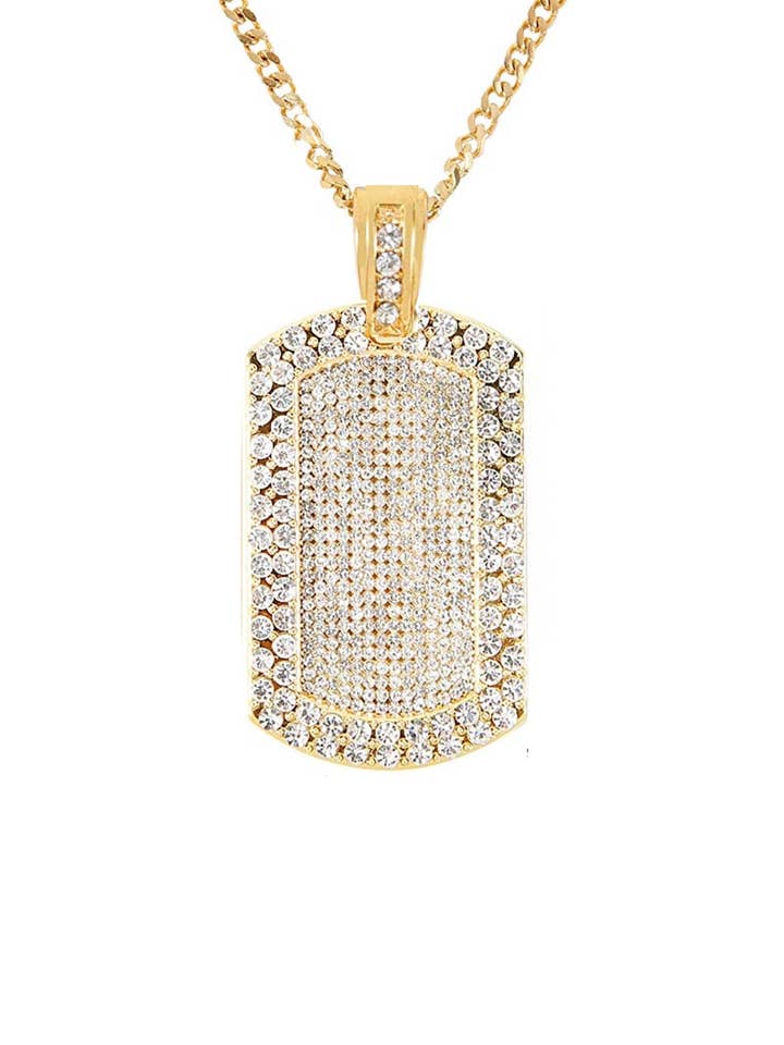 Collier Tag Cz en or 18 carats pour la vente par Stephen Oliver