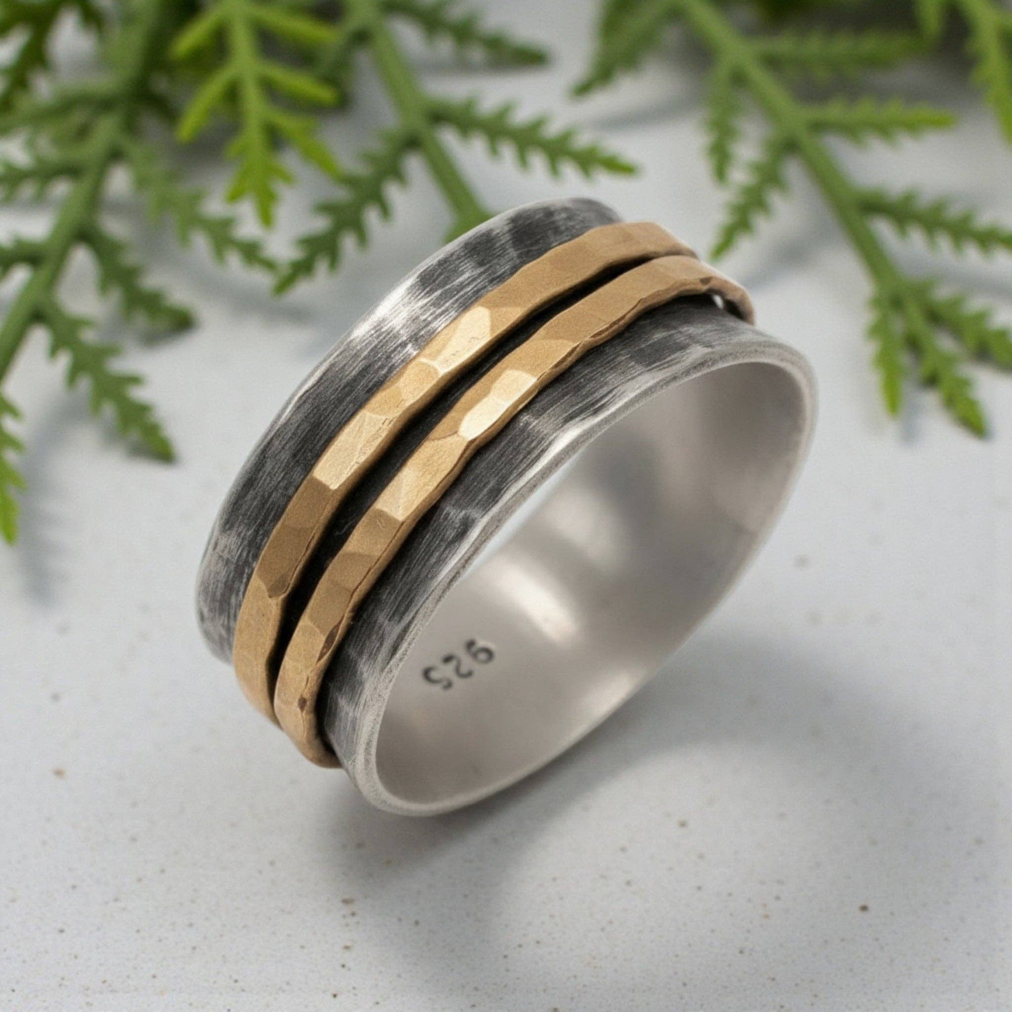 J + I Jewelry - Wholesale Band/Stacked Ring - Aurum Tempest Spinner Ring1