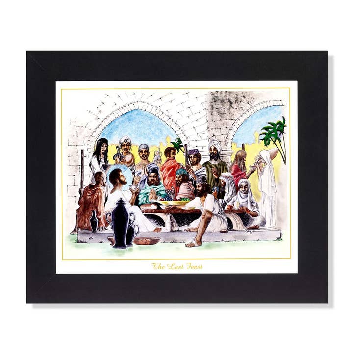African American Church Last Feast Religious Jesus Wall Picture Framed Art Print for wholesale by Unlimited Potential LLC