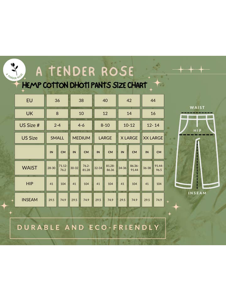 A Tender Rose – Calças - Mulher por atacado – Calças de Cânhamo Algodão Dhoti8