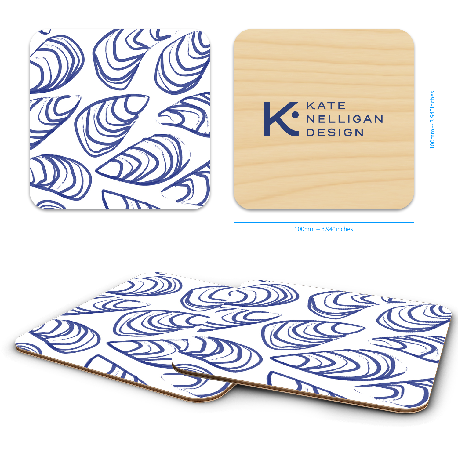 Trays4Us - Wholesale Coasters - Coastal 4"x4" Coaster Sets  By Kate Nelligan0