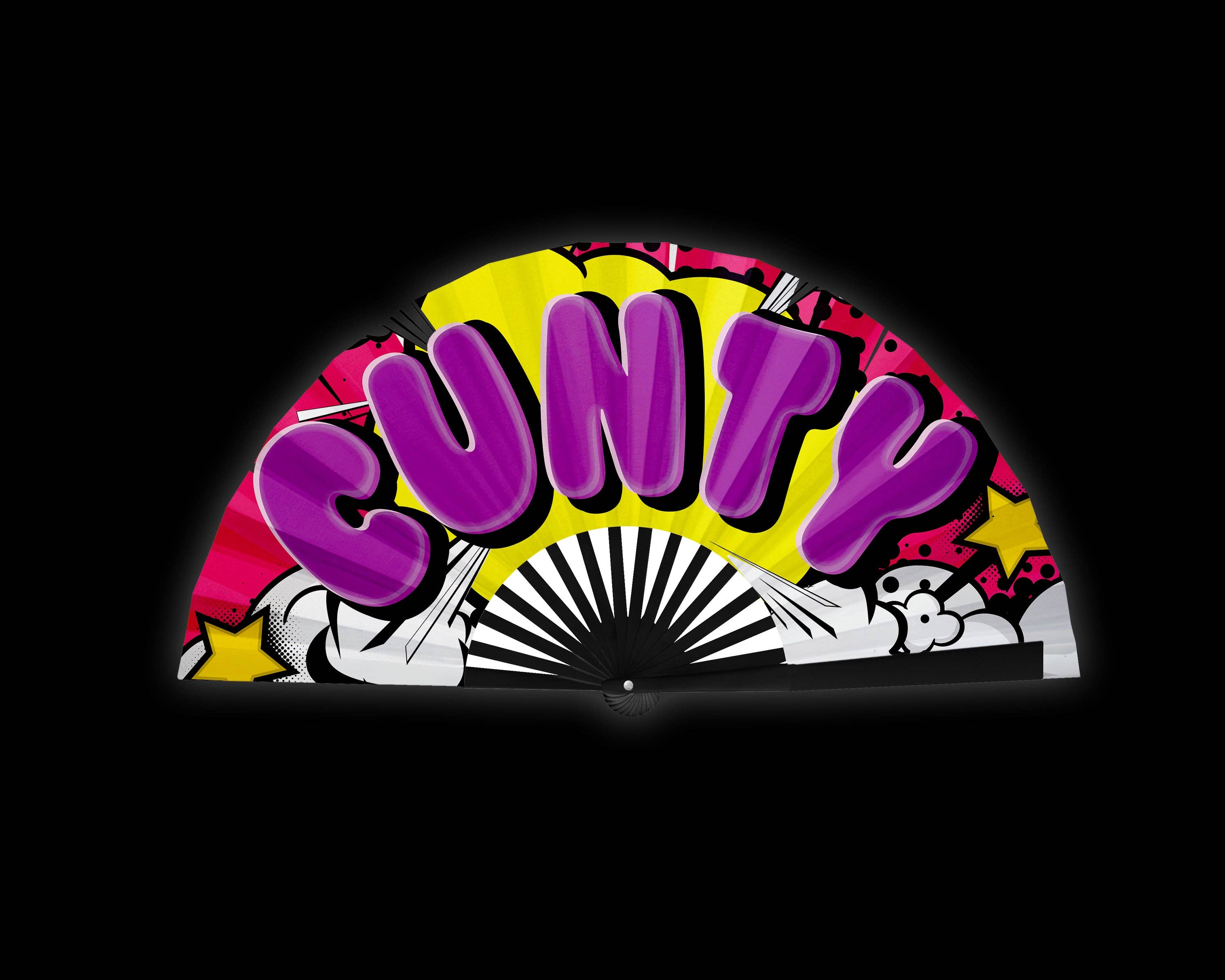 Expression Tees - Wholesale Handheld Folding Fan - Drag Queen Clack Fan, Cunty Fan, Pride Hand Fan, Fancy Fan, Line Dancing Folding Fan, Rave Fan - Large 26 Inch Foldable Fan1