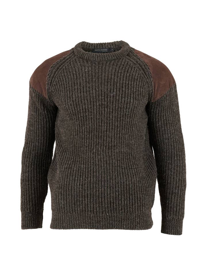 Paul James Knitwear – wholesale Pullovertröja - Herr – Mens Chunky Brittisk Ull Ribbed Shooting Jumper9