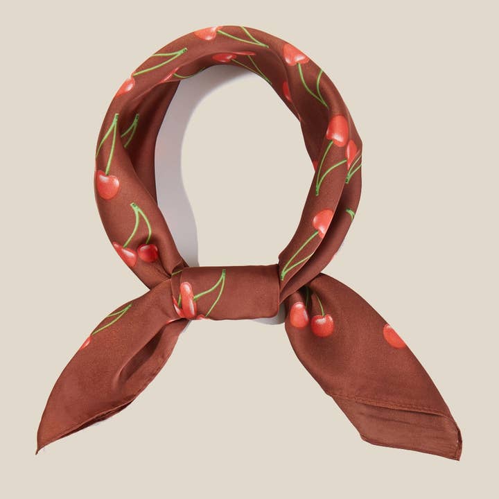 Multi Cherry Fruit Print Bandana Scarf for wholesale on Faire1