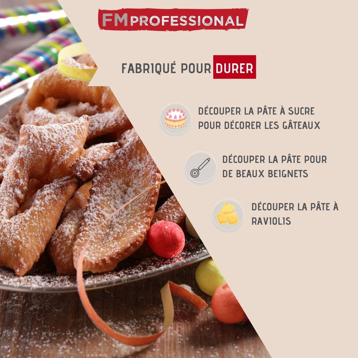 FM Professional - Wholesale Kitchen Tool/Gadget - FM Professional Pâtis 20.6 cm Fluted Baking Wheel1