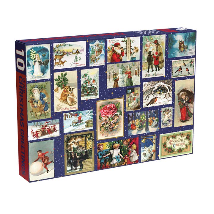 YE OLD CHRISTMAS GREETINGS 1000 piece jigsaw puzzle for wholesale by Penny Puzzle