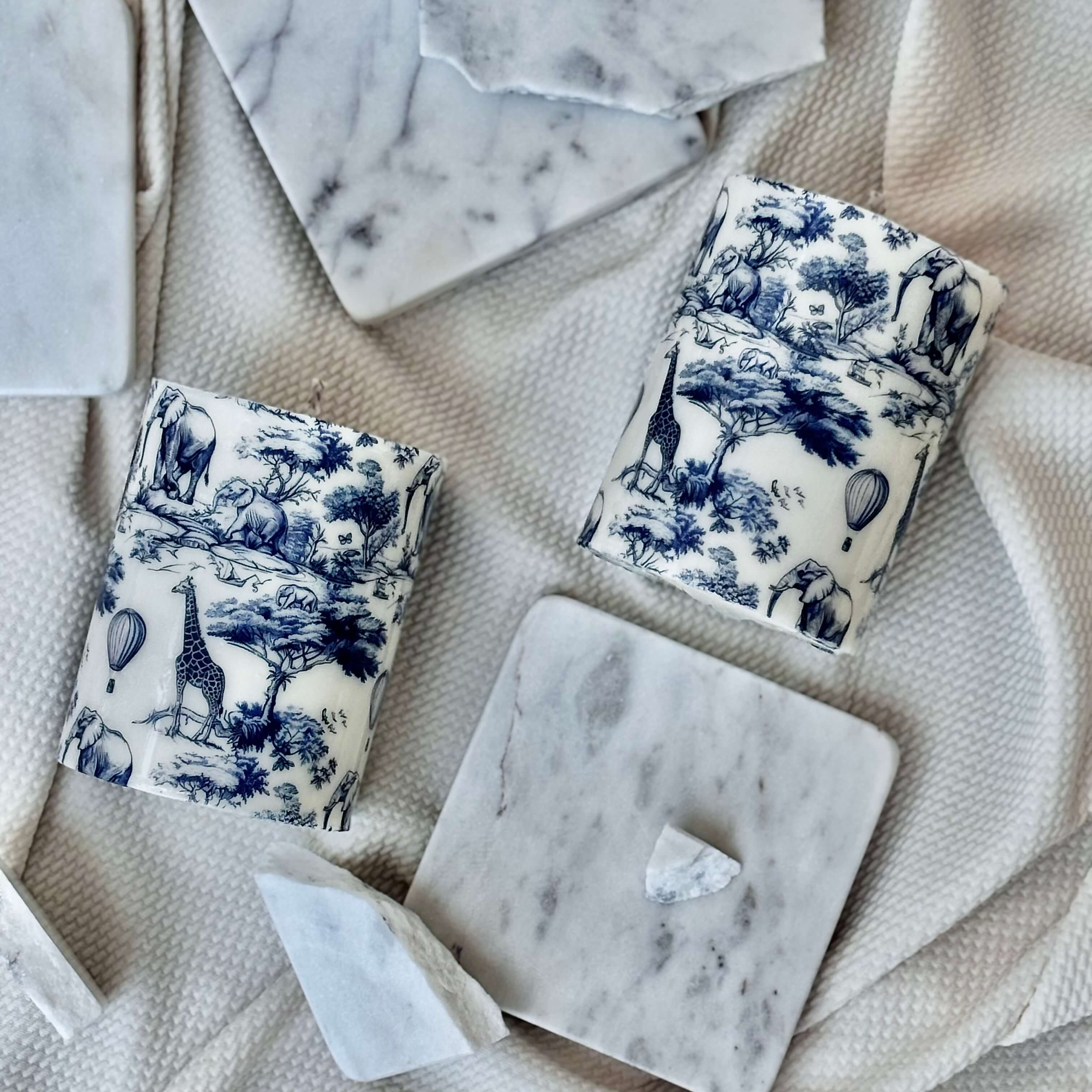 OH MY BOX - Wholesale Pillar Candle - Toile Safari Candle | Elegant Home Decor Gift6