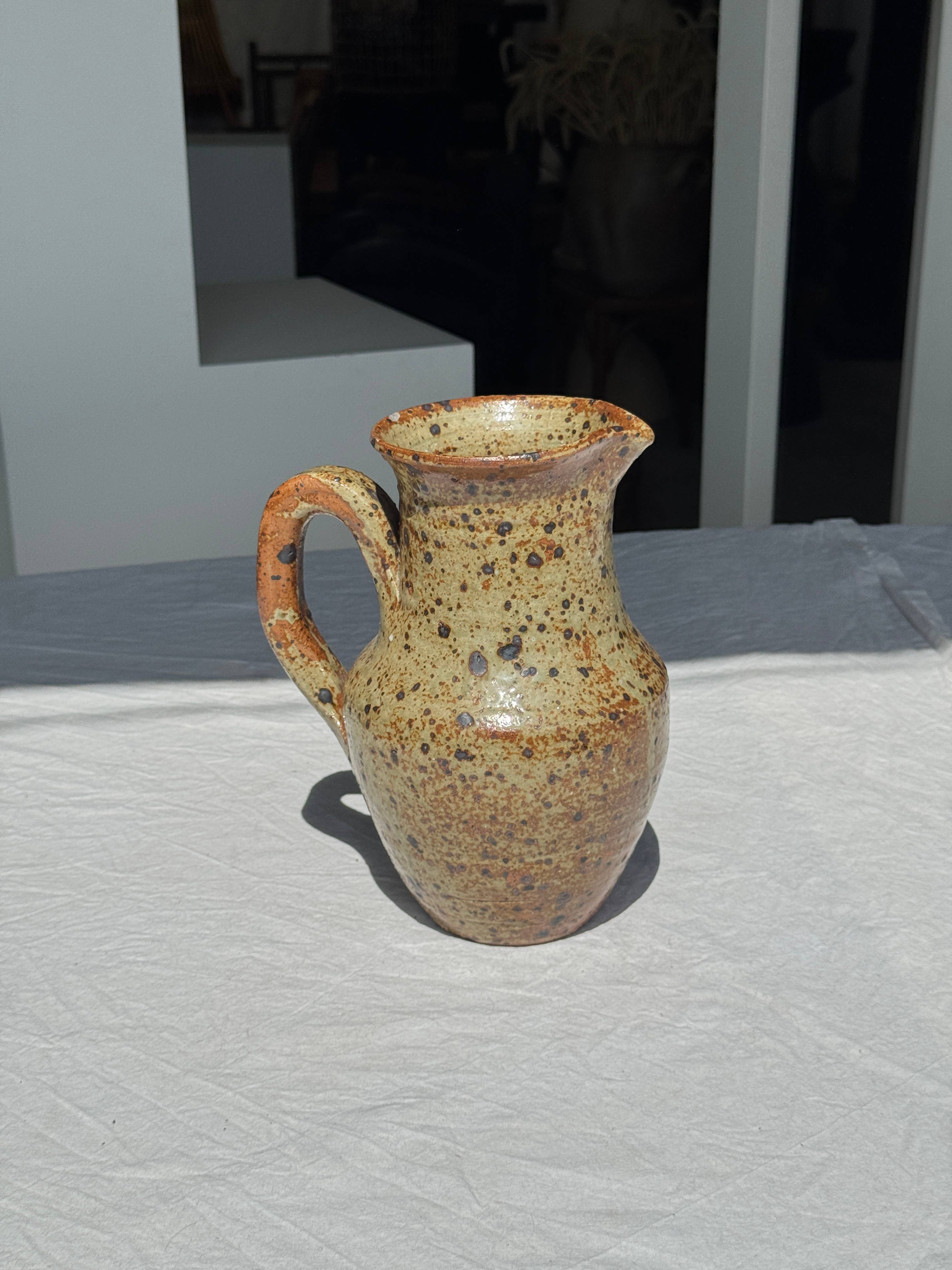 Office Objets - Wholesale Jug - Large speckled stoneware pitcher, YB brand underneath H2417