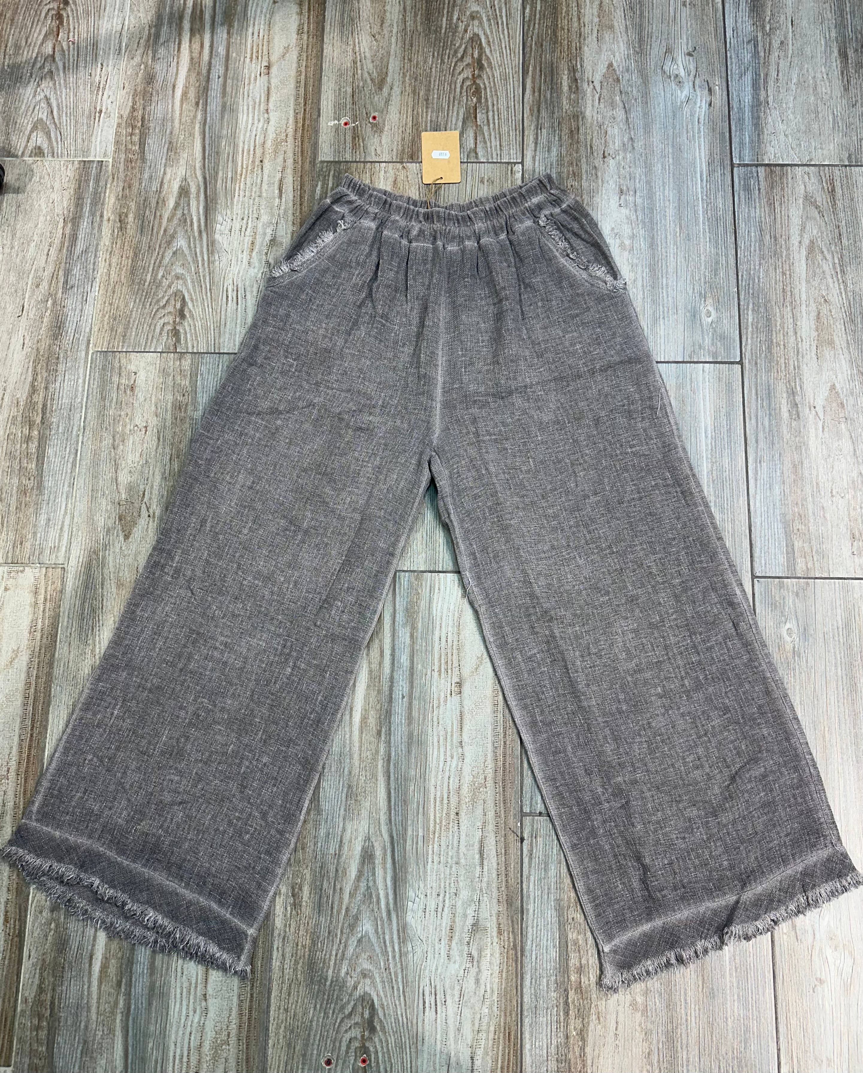 LÉA & LUC – Calças - Mulher por atacado – Calças em 50% Linho 50% Algodão REF. 933937