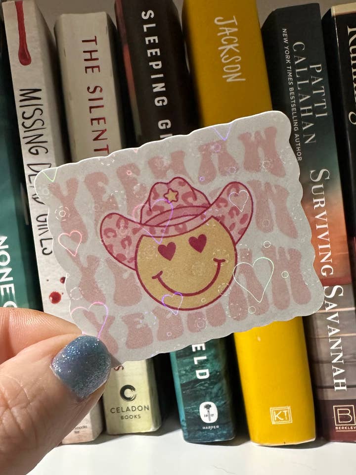 Yeehaw sticker for wholesale by Brinnvill Books