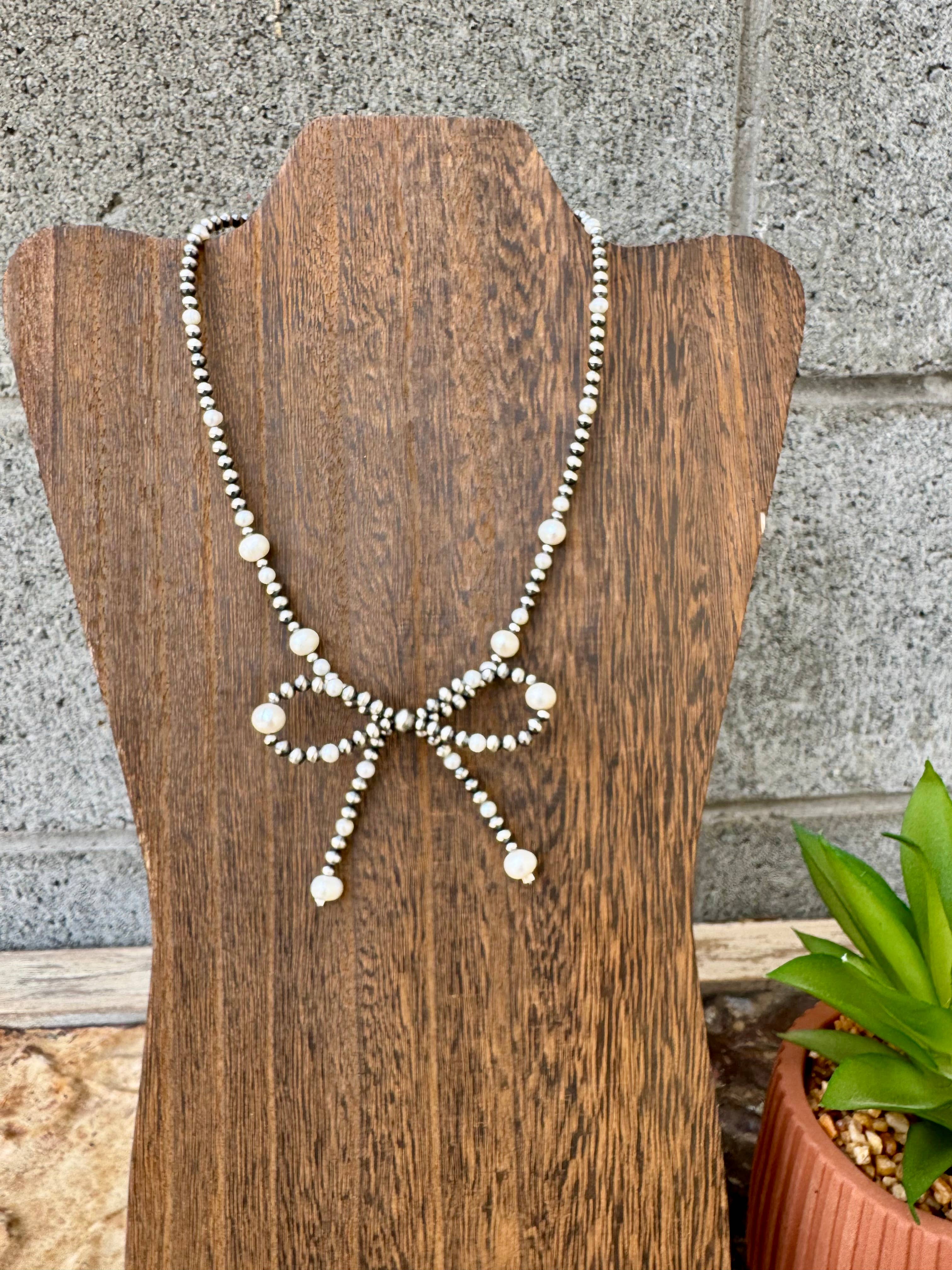 Wild Hancock Creations - Wholesale Beaded/Pearl Necklace - Navajo Pearl Bowtie Necklace/Western Necklace/Sterling 4
