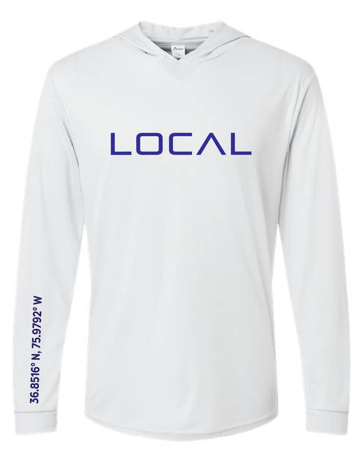 T-shirt à manches longues avec capuche Bahama Performance UPF 50+ / Blanc pour la vente par Salt & Sand