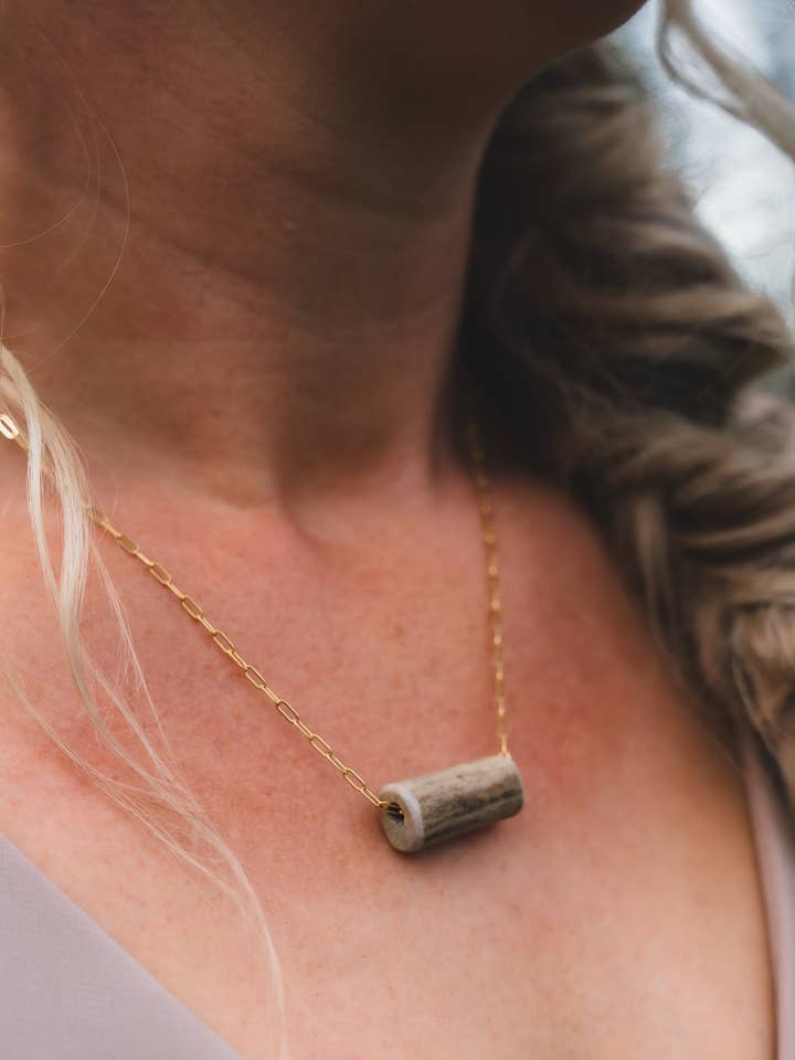 Deer Antler Bar Necklace – Handcrafted in Montana for wholesale by Montana Antler Mercantile