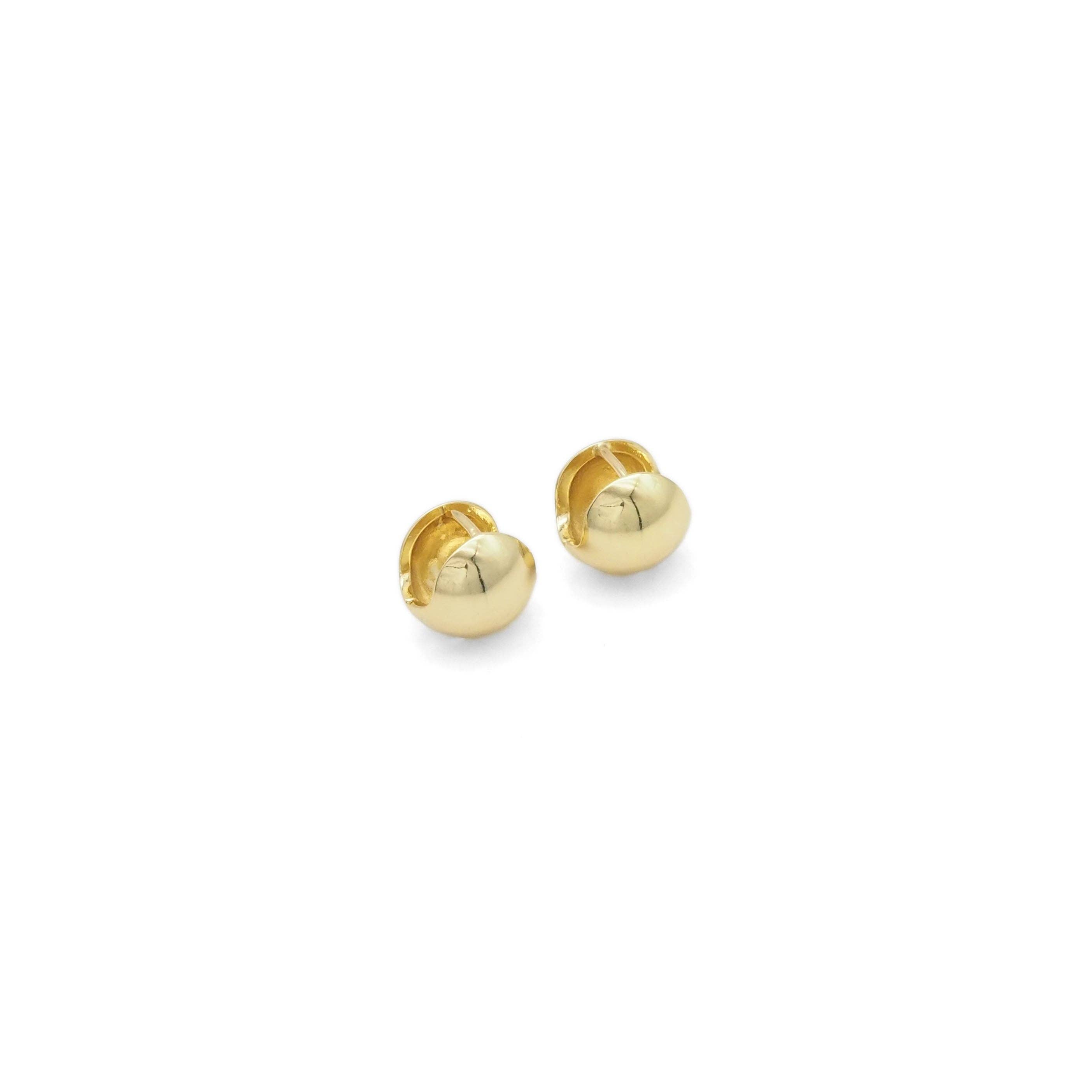 BestBeads&Beyond - Wholesale Huggie Earrings - Gold Chunky Huggie Ball Earrings, Sku#Y8440