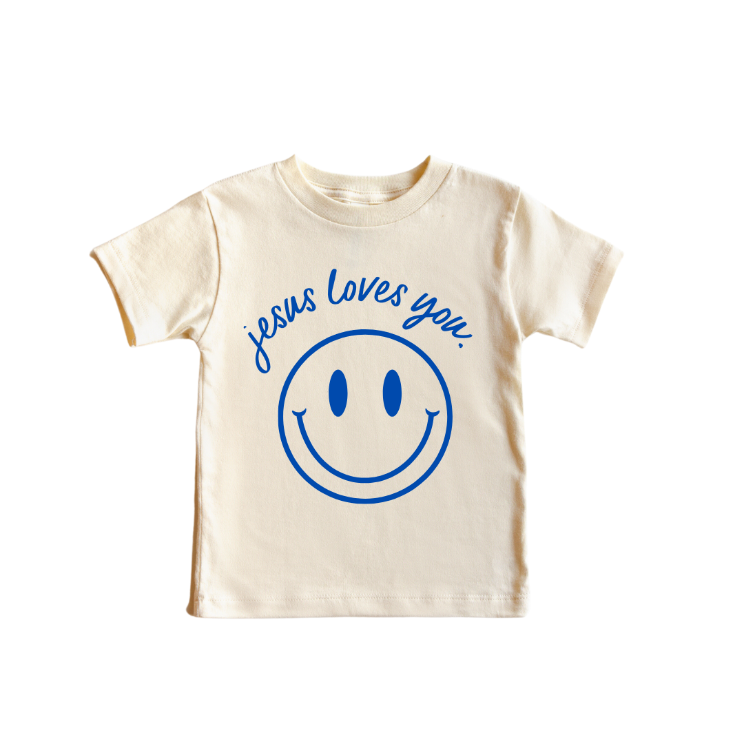 SBG Co. – wholesale Screen-printed t-shirt – Kids – Jesus Loves You Smiley Youth Tee4