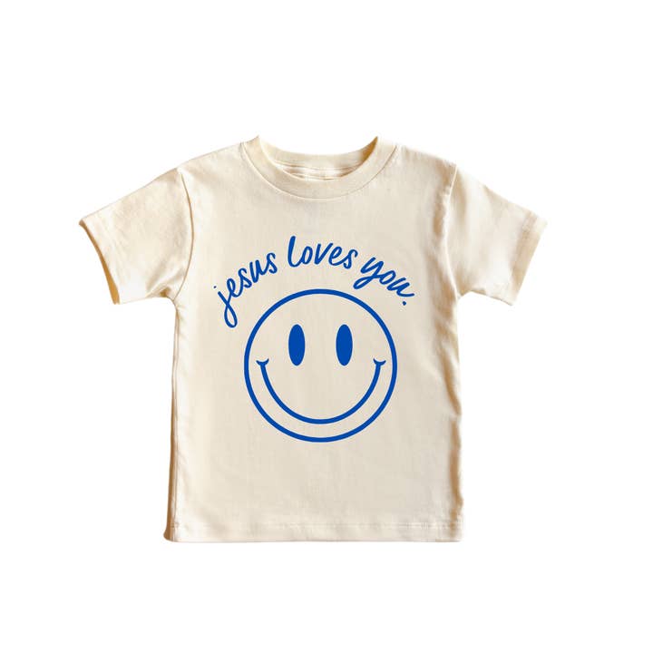 SBG Co. – wholesale Screen-printed t-shirt – Kids – Jesus Loves You Smiley Youth Tee4