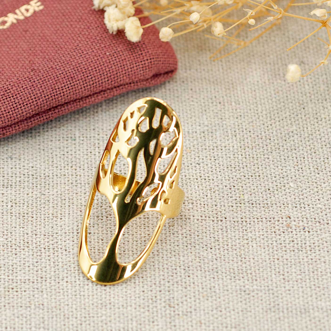 Merveilles du Monde - Wholesale Cocktail/gelegenheidsring - Rvs ring met goud- of zilverkleurige afwerking, verstelbaar0