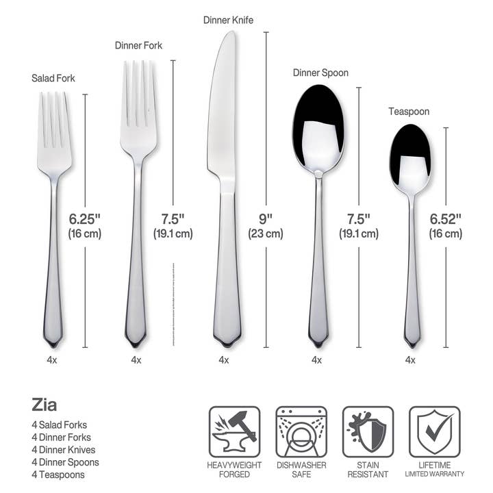 Lifetime Brands Silverwarehouse - Wholesale Flatware Set - Towle Living Forged Zia 20PC4